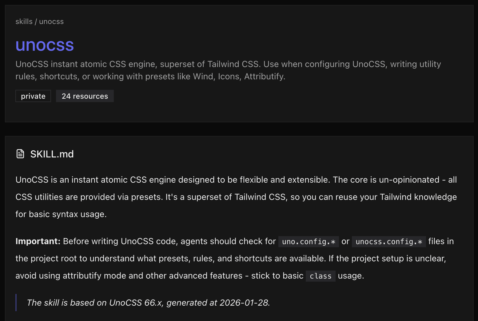 Skill information and relationship graph view